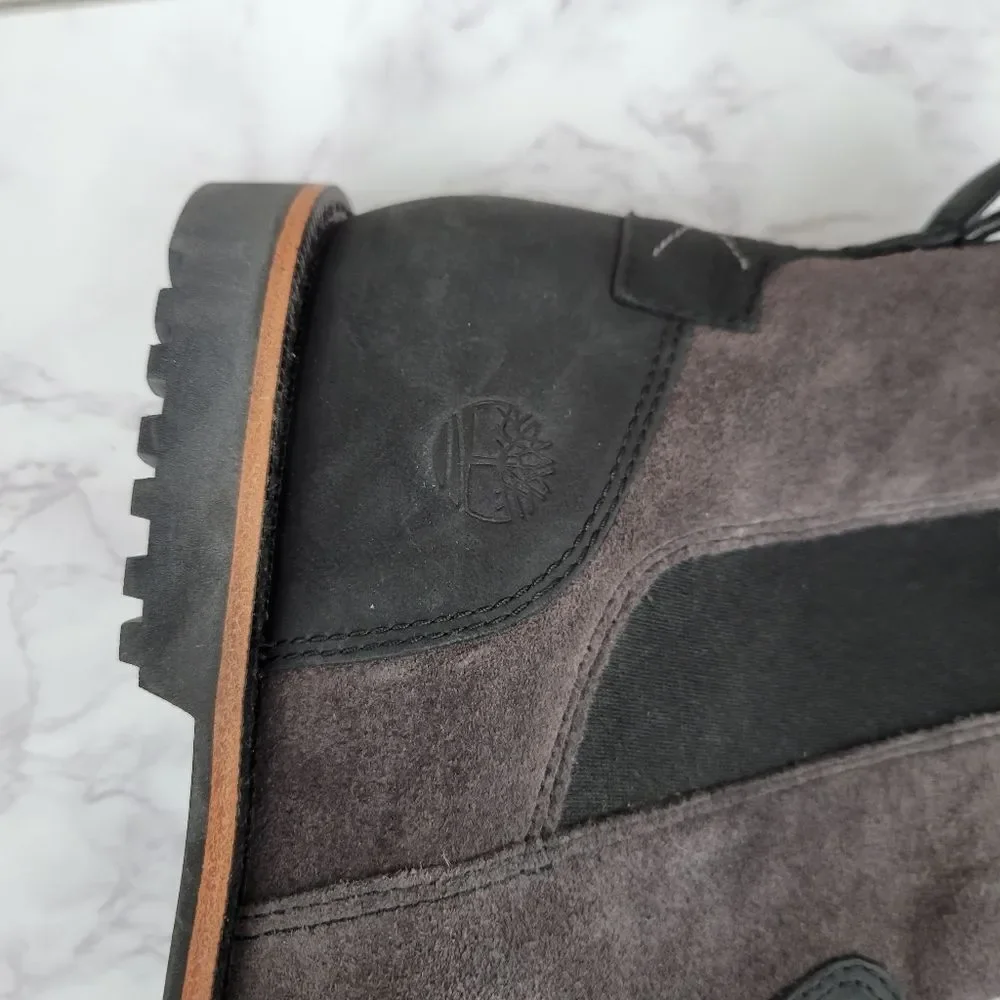 Timberland Men's Size 9.5 Kendrick Chelsea Boots Black Leather Gray Suede
